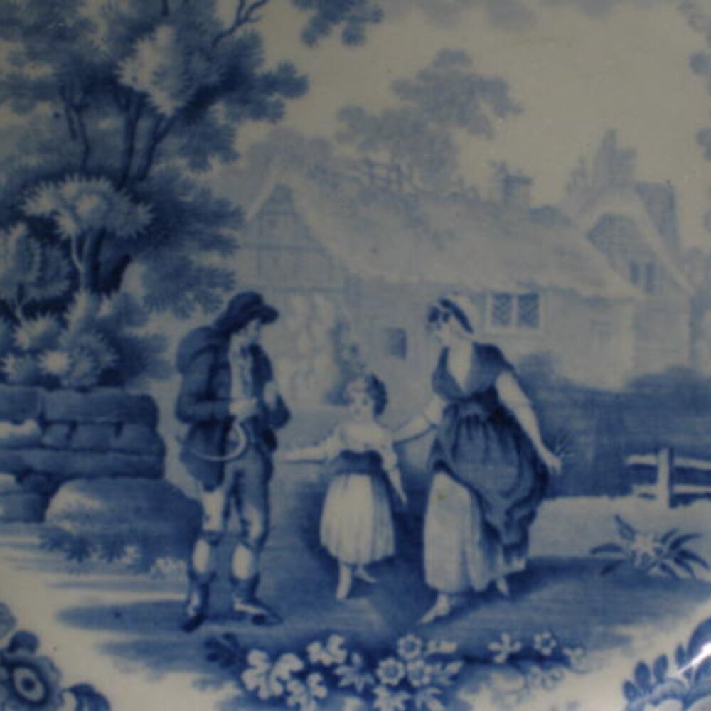 Antique ca1820 Blue Transferware Plate The Reaper Bathwell Goodfellow Excellent - Picture 6 of 13
